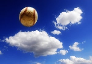 Baseball in air